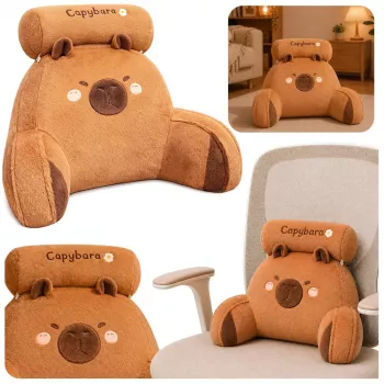 LEAN TOYS Atzveltnes krēsla muguras balsts Capybara Brūns 60 x 40 cm