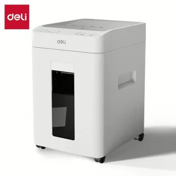 Deli ET081 Cross-Cut Paper Shredder, 8 Sheets, 15L, Black