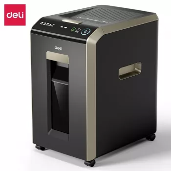 DELI ET089 Šķērsgriezuma papīra smalcinātājs, 8 lapas, 15L, melns