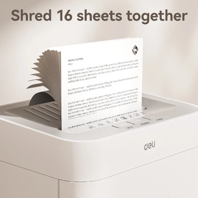 Deli ET048 Cross-Cut Paper Shredder, 8 Sheets, 15 L, Black
