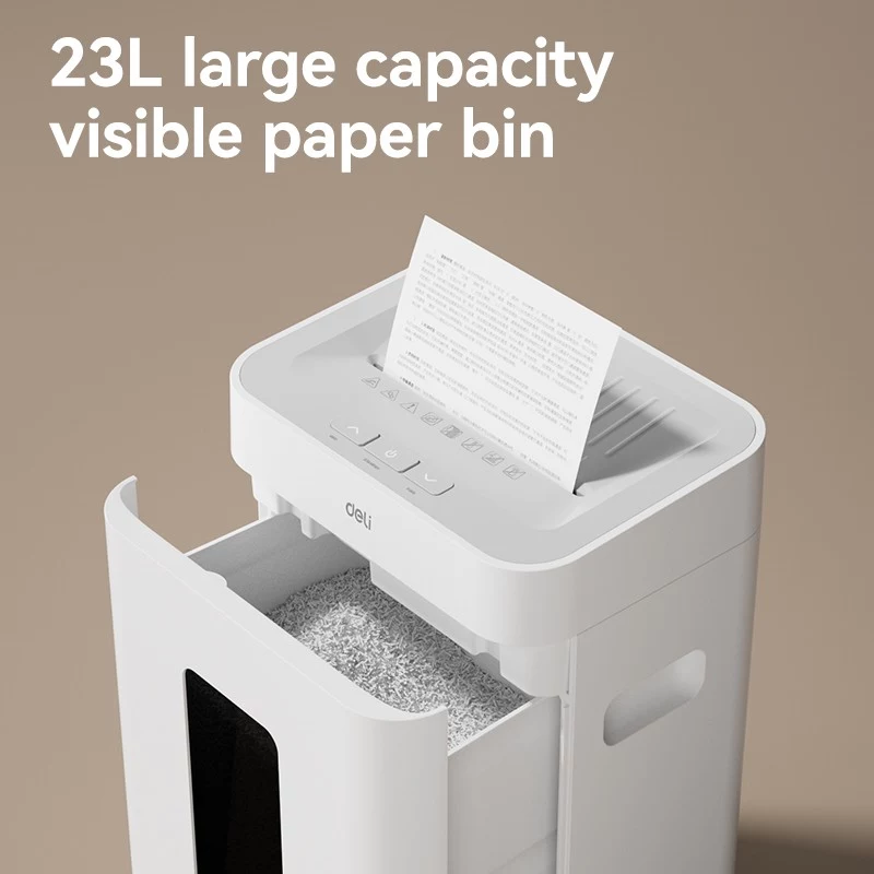 Deli ET048 Cross-Cut Paper Shredder, 8 Sheets, 15 L, Black