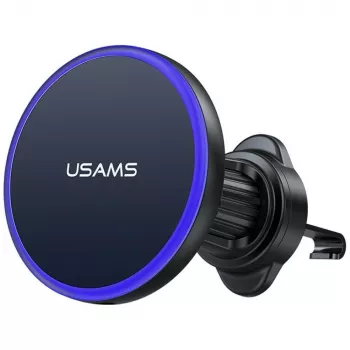 USAMS magnētiskais auto ventilācijas turētājs viedtālruņiem, 360° rotācija, melns
