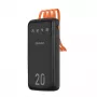 Dudao K6Pro+ Power Bank 20000mAh ar 4 iebūvētiem kabeļiem USB-C Micro USB Lightning USB-A ieeja Melns