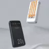 Dudao K6Pro+ Power Bank 20000mAh ar 4 iebūvētiem kabeļiem USB-C Micro USB Lightning USB-A ieeja Melns