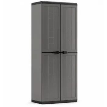 KETER Garden Wardrobe Jolly IT - Grey/Black, 200L, Lockable Outdoor Storage Cabinet