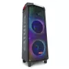 AIWA Power Audio Speaker KBTUS-710MKII 700W Portable Party Speaker ar Bluetooth, USB, SD, AUX, FM radio, LED gaismām, ratiņu rokturi, riteņiem, tālvadības pulti, mikrofonu