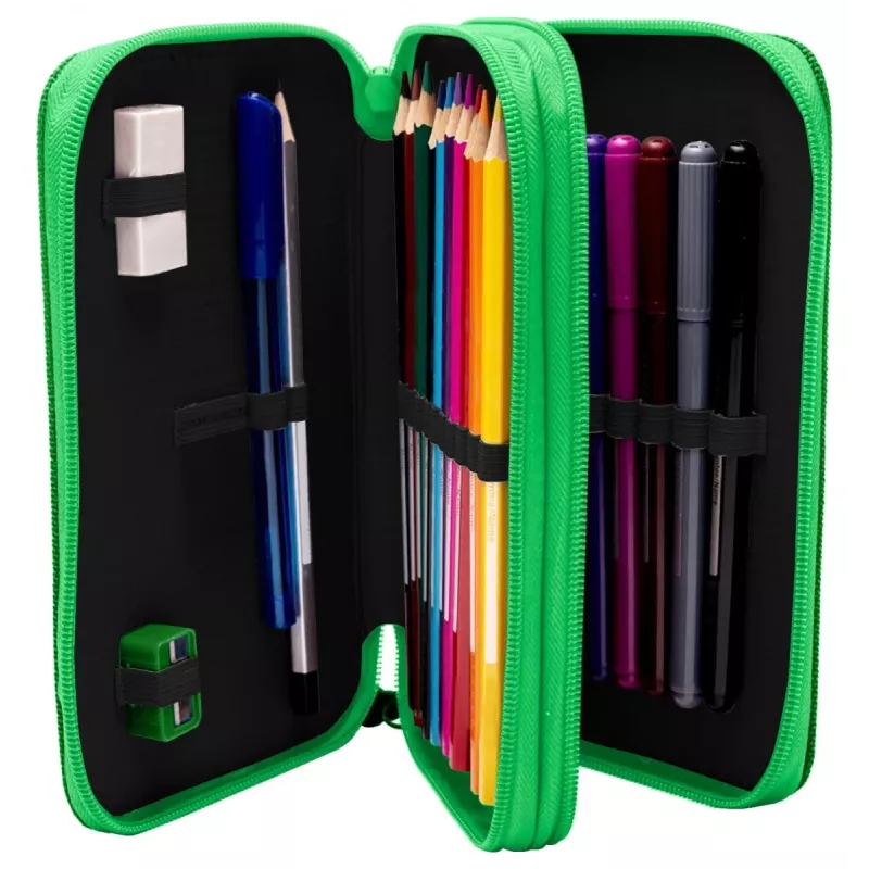 KIDS Minecraft Fold-Out Pencil Case for School, Expandable Organizer, Multi-Colour