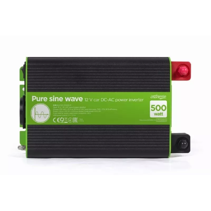 Gembird 12V uz 230V tīra sinusoidālā viļņa invertors 500W