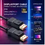 Qoltec DisplayPort v2.1 kabelis, vīrietis pret vīrieti, 8K 54G 5m, melns