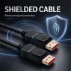 Qoltec DisplayPort v2.1 kabelis, vīrietis pret vīrieti, 8K 54G 5m, melns
