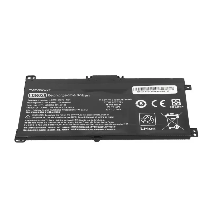 MOVANO Battery BK03XL for HP Pavilion x360 14-BA - 3400 mAh (39 Wh)