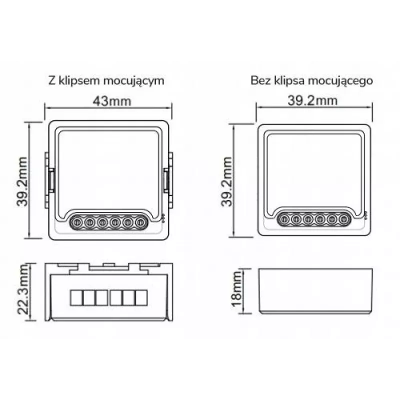 OXT T224 Mini Wi-Fi releju modulis 4 kanālu Tuya Smart Life sausais kontakts 10A/kanāls