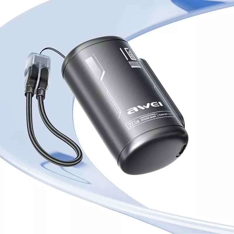 AWEI WP-117 Power Bank 10000mAh 22.5W 3C2xUSB-C Melns