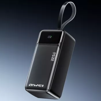 AWEI PA-105 Power Bank 40000mAh 22.5W PD QC 3.0 USB-C Melns