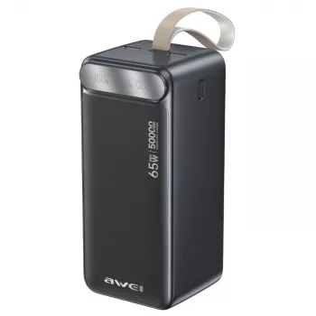 AWEI PA-81 Power Bank 50000mAh 65W PD 2xUSB-A/USB-C Melns