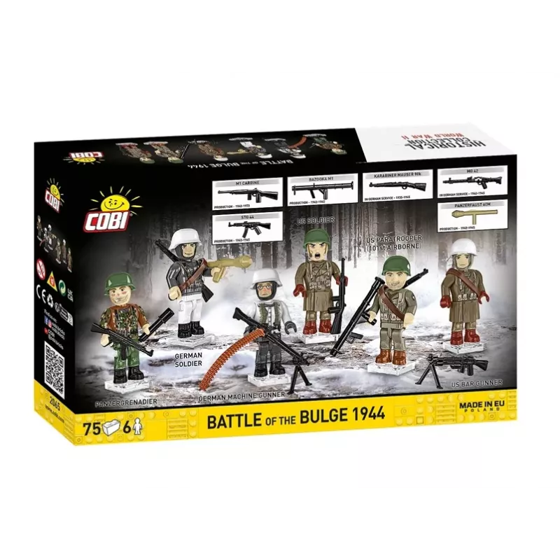 COBI Small Army Battle of the Bulge 1944 Būvbloķu komplekts, 75 gab., 1 ASV karavīra figūra