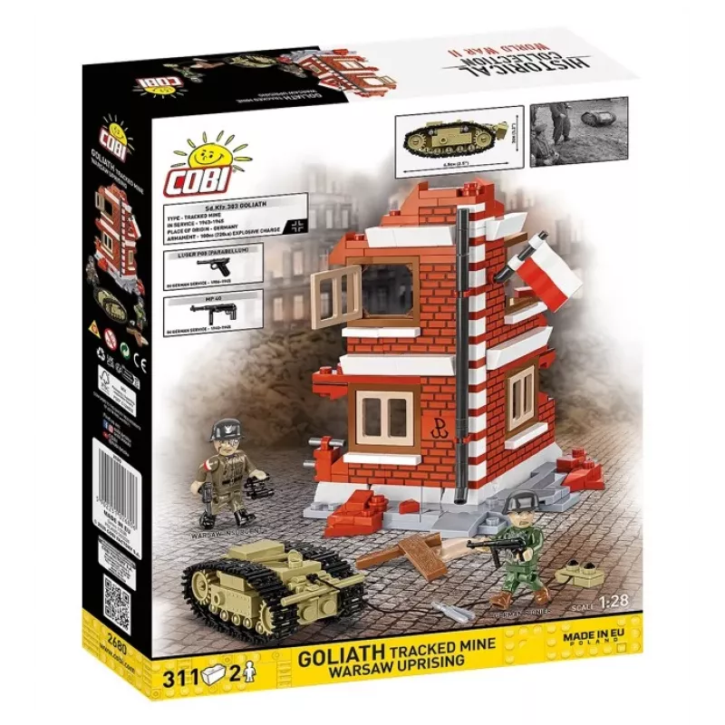 COBI Historical Collection Goliath kāpurķēžu mīna Varšavas sacelšanās 1:35 mēroga modeļa būvkomplekts - 311 gab.