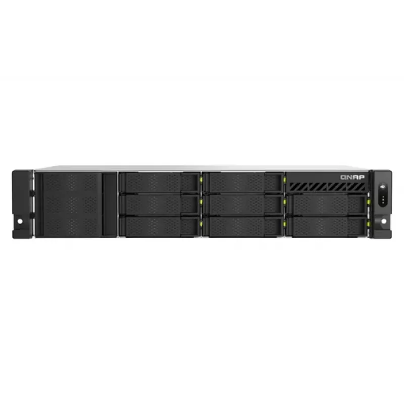 QNAP TS-H1065EU-RP 10 nodalījumu plaukta NAS ar Intel Xeon D-1622, 16GB RAM, 2.5GbE, dublētu barošanas bloku