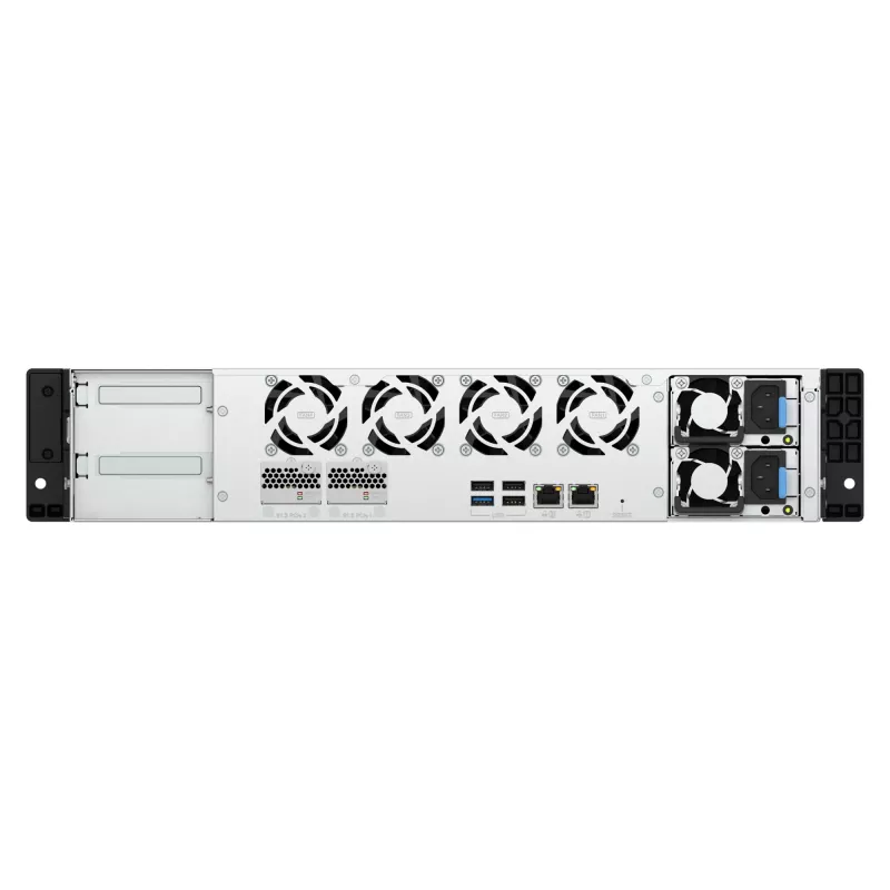 QNAP TS-H1065EU-RP 10 nodalījumu plaukta NAS ar Intel Xeon D-1622, 16GB RAM, 2.5GbE, dublētu barošanas bloku