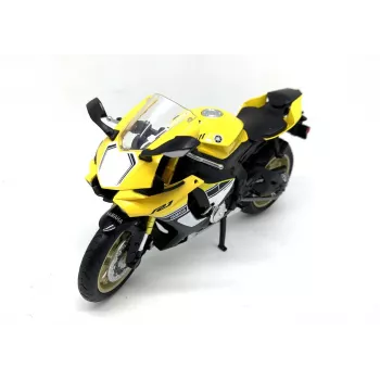 PULIO Motocikls MSZ 1/12 Yamaha YZF-R1 Dzeltens Lietais Modelis
