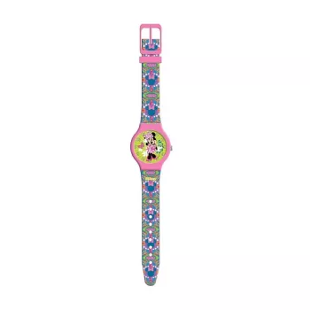PULIO Analogais pulkstenis skārda kastītē - Disney Minnie Mouse, rozā PU ādas siksniņa, kvarca mehānisms, 30mm metāla sakausējuma korpuss, izturīgs pret šļakatām, meitenēm no 6 gadiem