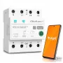 Qoltec Trīsfāžu 63A viedais Wi-Fi automātiskais slēdzis 4P (3P+N) DIN sliedei | Taimeris | Tuya | Smart Life | Amazon Alexa