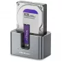 Qoltec 2in1 HDD SSD dokstacija SATA M.2 NVMe ar klonēšanu, USB-C 3.2 Gen 2, 10Gbps, līdz 28TB, alumīnija