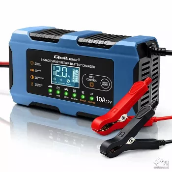 Qoltec 52668 viedais akumulatora lādētājs 12V 10A ar atjaunošanas funkciju AGM GEL LiFePO4