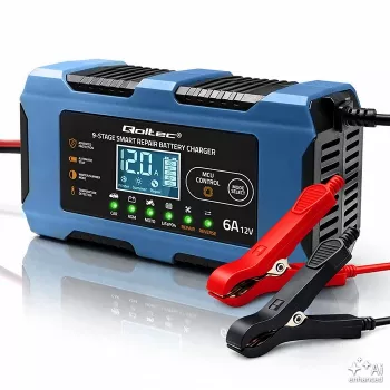 Qoltec 52669 viedais akumulatora lādētājs 12V 6A ar atjaunošanas funkciju AGM GEL LiFePO4