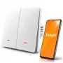 QOLTEC viedais gaismas slēdzis WiFi 2-Gang Timer Tuya balts