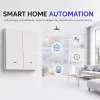 QOLTEC viedais gaismas slēdzis WiFi 2-Gang Timer Tuya balts