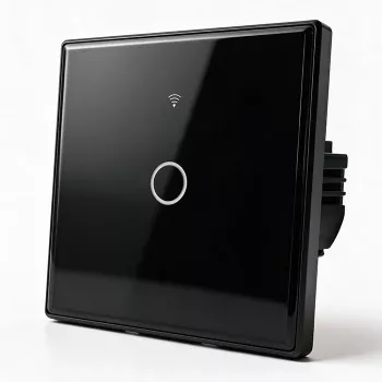 Qoltec viedais skārienjutīgais gaismas slēdzis 1-vietīgs Wi-Fi taimeris Tuya balts
