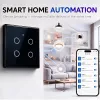 Qoltec Smart Touch Light Switch 4-Gang Wi-Fi Timer Tuya | Rūdīts stikls | Balts