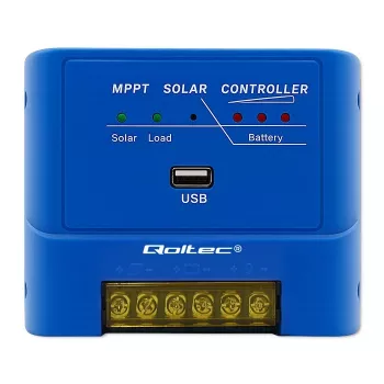 QOLTEC MPPT 15A Saules lādētāja kontrolieris 12V/24V LiFePO4, Gel, AGM, Flooded, Sealed Lead-Acid ar LCD un RS485