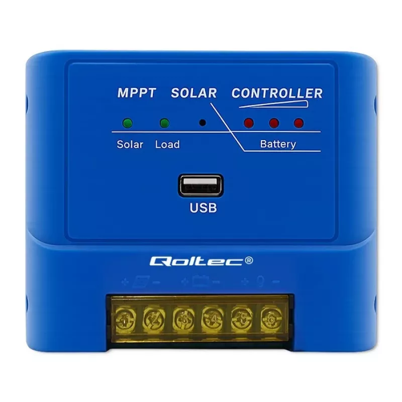 QOLTEC MPPT 15A Saules lādētāja kontrolieris 12V/24V LiFePO4, Gel, AGM, Flooded, Sealed Lead-Acid ar LCD un RS485