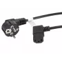 LANBERG CA-C13C-12CC-0030-BK 3m leņķa Schuko uz IEC C13 strāvas vads, H05VV-F 3G1.0, VDE, melns