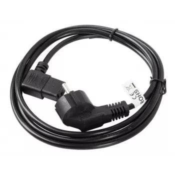 LANBERG CA-C13C-12CC-0030-BK 3m leņķa Schuko uz IEC C13 strāvas vads, H05VV-F 3G1.0, VDE, melns