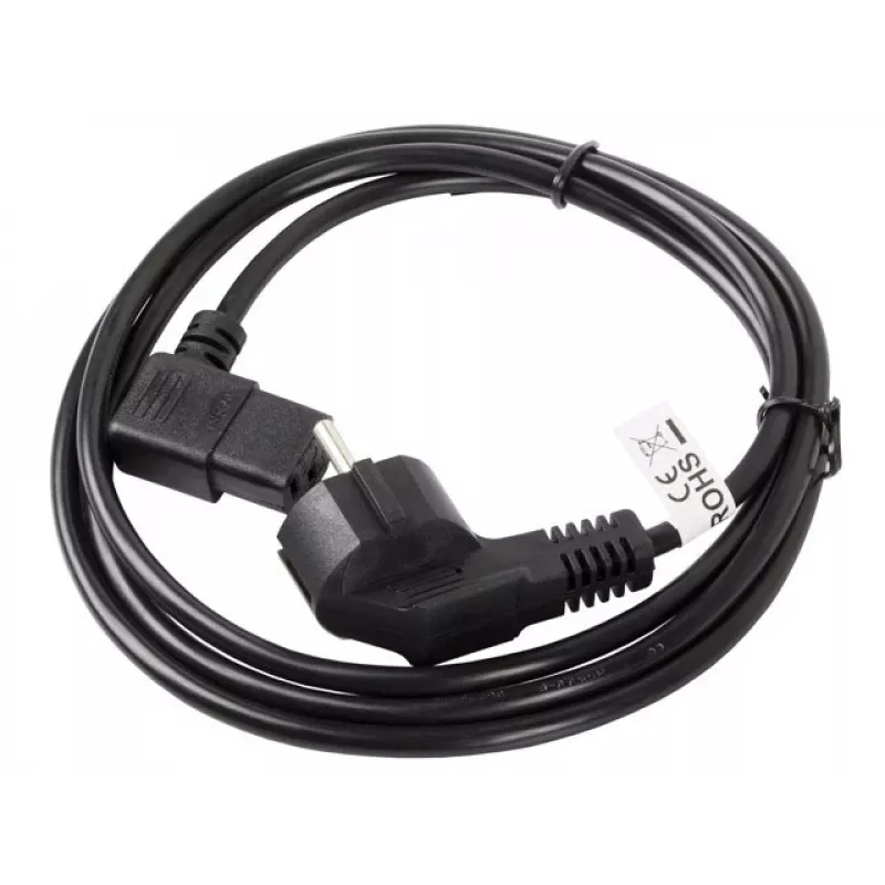 LANBERG CA-C13C-12CC-0030-BK 3m leņķa Schuko uz IEC C13 strāvas vads, H05VV-F 3G1.0, VDE, melns