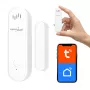 GREENBLUE GB478 bezvadu WiFi durvju/logu sensors – viedais magnētiskais kontakts, Tuya & Gosund lietotne, Alexa/Google, ar bateriju, balts