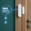 GREENBLUE GB478 bezvadu WiFi durvju/logu sensors – viedais magnētiskais kontakts, Tuya & Gosund lietotne, Alexa/Google, ar bateriju, balts