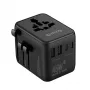 Crong One World ceļojumu adapteris GaN 45W UK/EU/US/AU melns