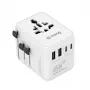 Crong One World ceļojumu adapteris GaN 45W UK/EU/US/AU balts