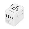 Crong One World ceļojumu adapteris GaN 45W UK/EU/US/AU balts