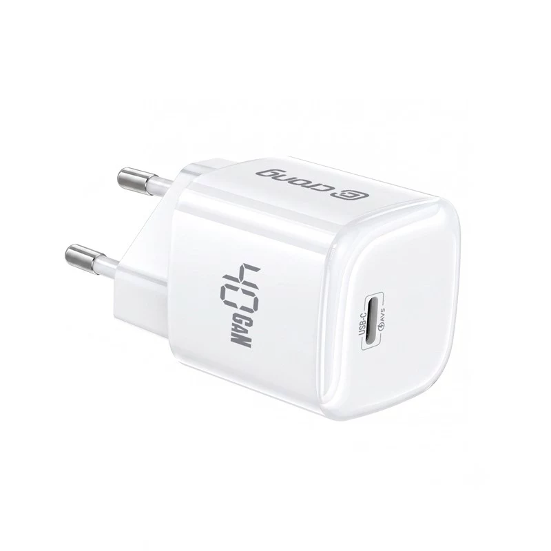 CRONG NEO GaN 40W USB-C PD 3.2 sienas lādētājs ar AVS - balts