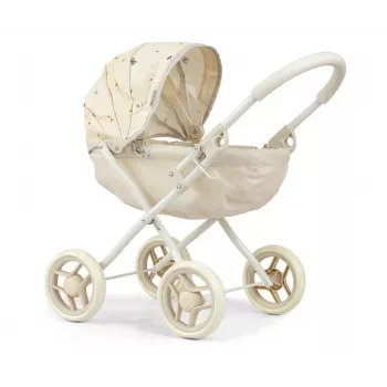 MILLY MALLY Leļļu ratiņi Dori NATURE - Dabīgs koks, klasisks skandināvu dizains, lellēm līdz 45 cm, vecumam no 12 mēnešiem