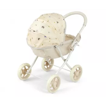 MILLY MALLY Leļļu ratiņi Dori NATURE - Dabīgs koks, klasisks skandināvu dizains, lellēm līdz 45 cm, vecumam no 12 mēnešiem