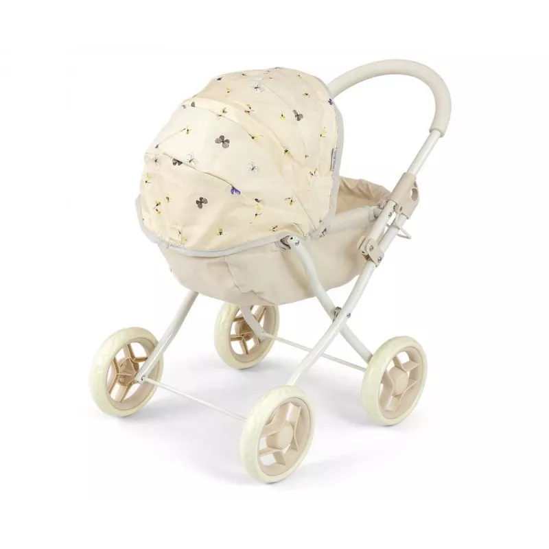 MILLY MALLY Leļļu ratiņi Dori NATURE - Dabīgs koks, klasisks skandināvu dizains, lellēm līdz 45 cm, vecumam no 12 mēnešiem