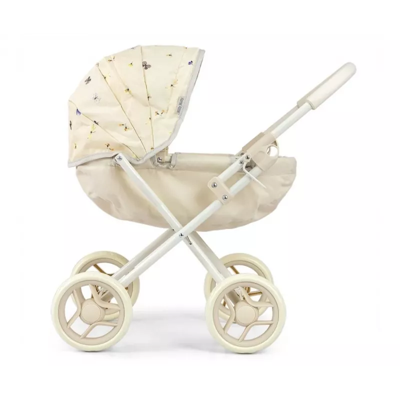 MILLY MALLY Leļļu ratiņi Dori NATURE - Dabīgs koks, klasisks skandināvu dizains, lellēm līdz 45 cm, vecumam no 12 mēnešiem