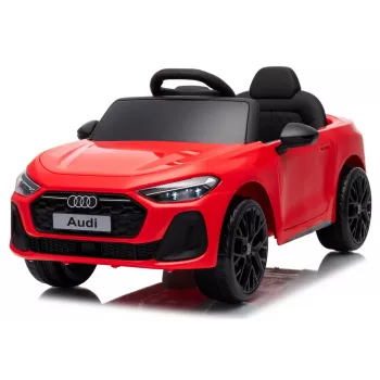 LEAN CARS Audi A5L HL788 Sarkanā 12V elektriskā braucamā mašīna ar vecāku tālvadības pulti, EVA riteņiem, LED gaismām, mūzikas paneli, drošības jostu, eko-ādas sēdekli, vecumam no 3 līdz 6 gadiem