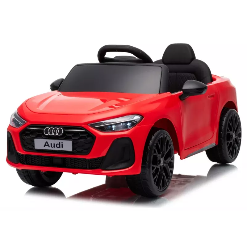 LEAN CARS Audi A5L HL788 Sarkanā 12V elektriskā braucamā mašīna ar vecāku tālvadības pulti, EVA riteņiem, LED gaismām, mūzikas paneli, drošības jostu, eko-ādas sēdekli, vecumam no 3 līdz 6 gadiem